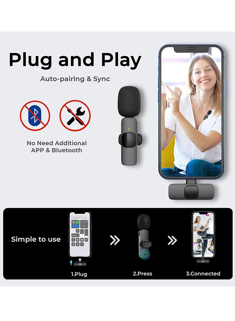LEDIN Upgraded Plug Play Wireless Lapel Lavalier Microphone for iPhone iPad Recording YouTube Facebook Live Stream Vlog Auto-Sync Wireless Mic with 2 Clips No Need App Bluetooth - Image 3