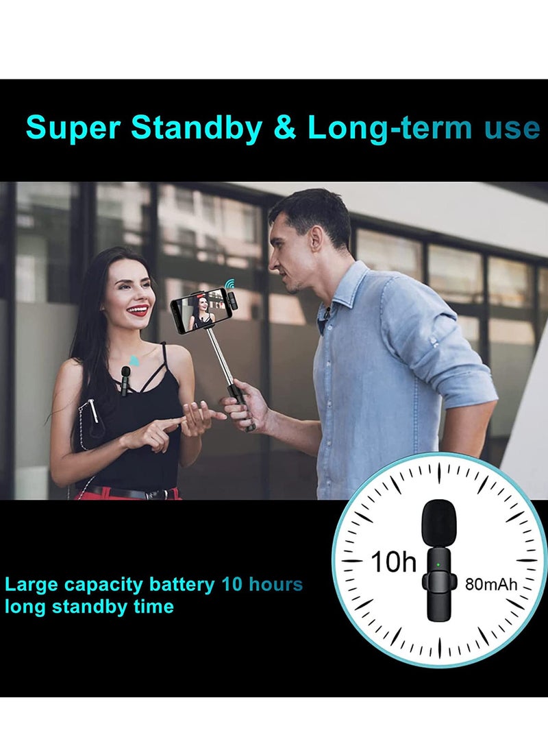 LEDIN Upgraded Plug Play Wireless Lapel Lavalier Microphone for iPhone iPad Recording YouTube Facebook Live Stream Vlog Auto-Sync Wireless Mic with 2 Clips No Need App Bluetooth - Image 4