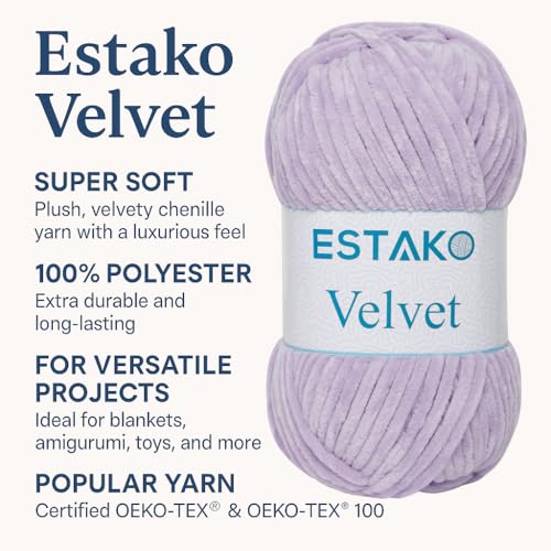 Estako Velvet Chenille Blanket amigurumi Yarn for Crocheting and Knitting Super Bulky 100 gr (132 yds) (1410 - Brown) - Image 3