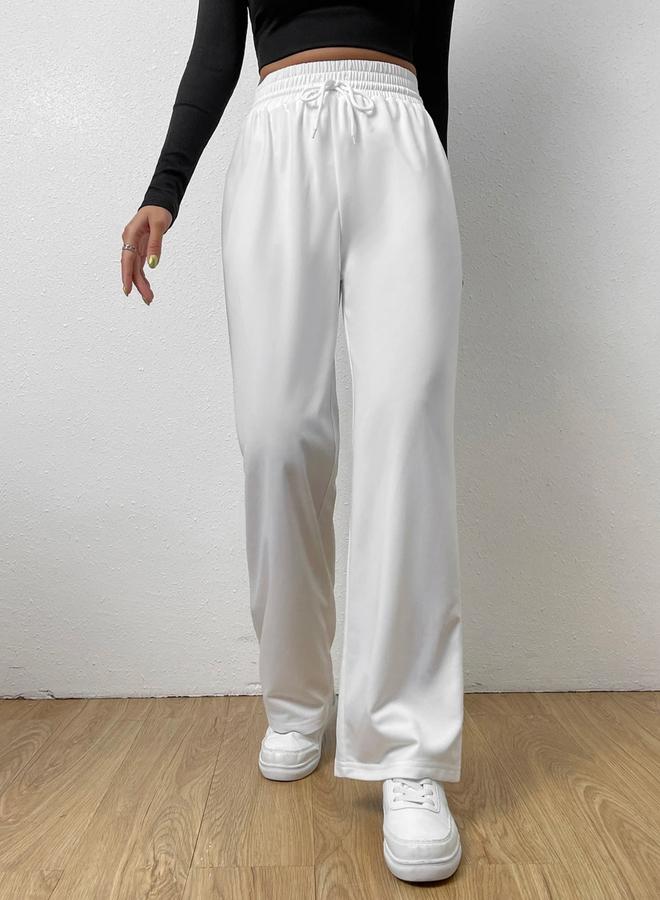 Take Two Women White Drawstring Elastic Waist Pants - Image 5