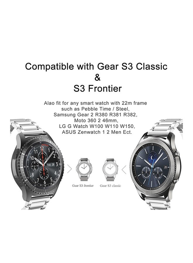 Stainless Steel Replacement Strap For Samsung Gear S3 Silver - Image 4