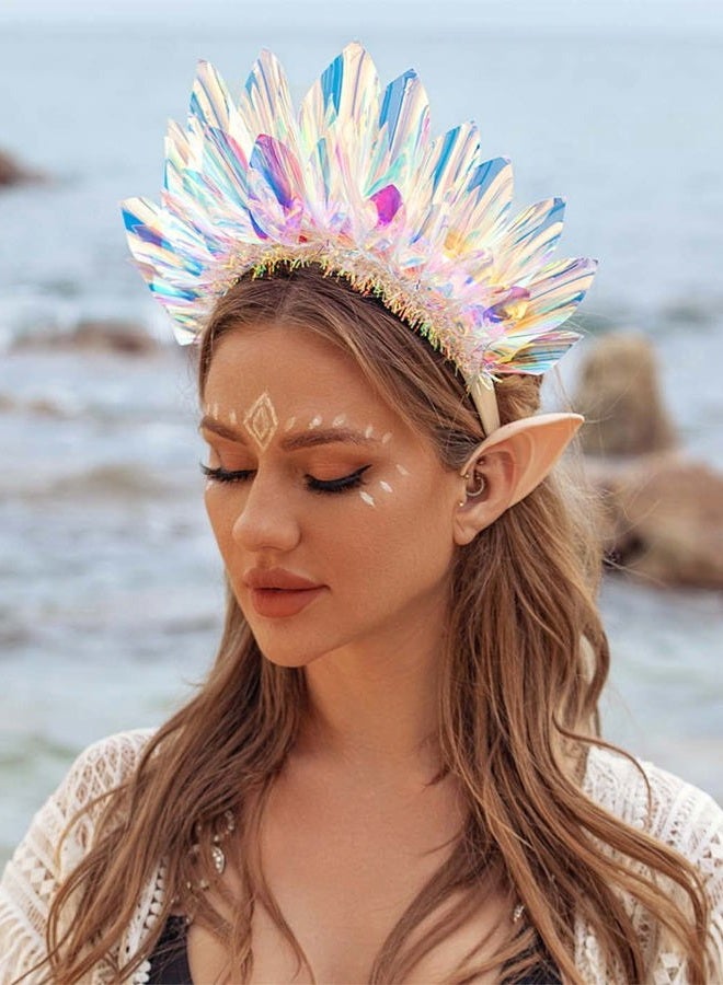 JONKY Light Up Headband LED Crown Hairband Glow Headpiece Party Rave Hair Accessories for Women - Image 2