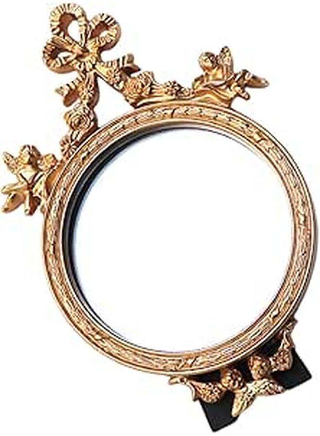 Vintage Handheld Makeup Mirror with Rose Pattern for Home and Salon Desktop Dressing - Image 1
