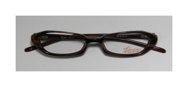 THALIA SODI Thalia Dahila Womens/Ladies Ophthalmic Glamorous Designer Full-rim Flexible Hinges Eyeglasses/Eye Glasses (51-16-140, Chocolate) - Image 2