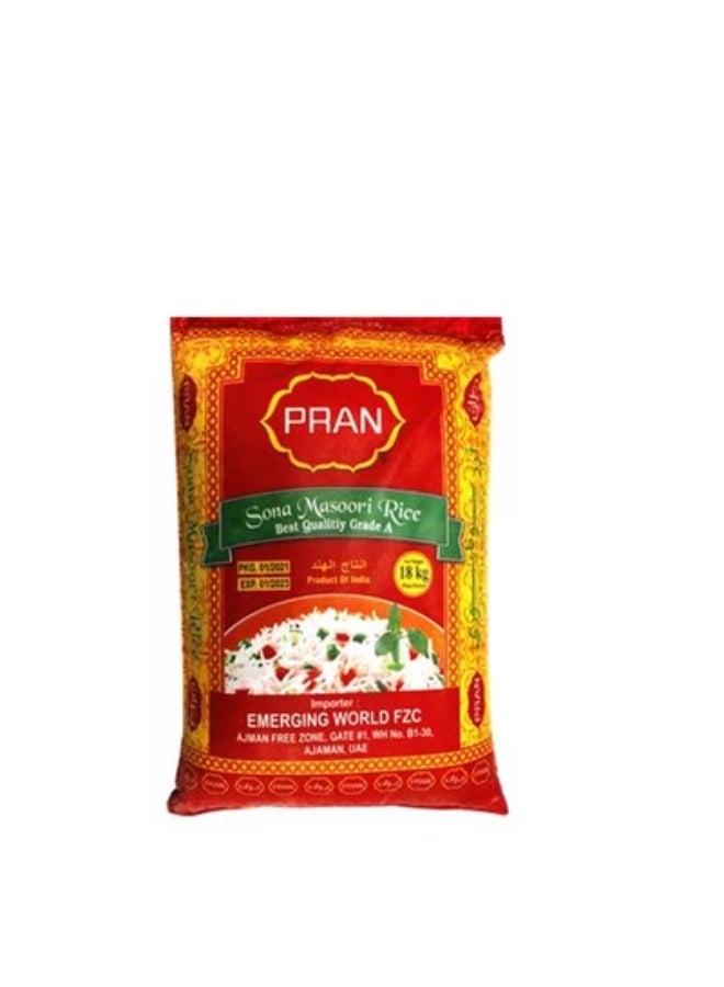 Pran Rice Sona Masoori 18Kg | Premium Quality Everyday Rice