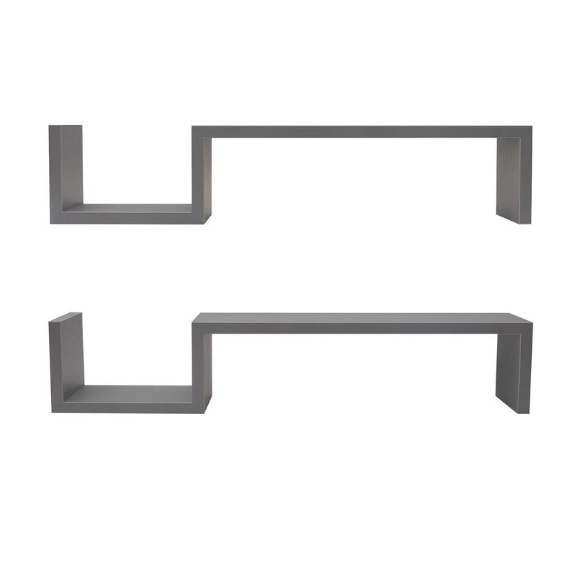 Gatton Design Floating Shelves | Grey | Wall Mounted S Shape Design | Shelves for Wall | Wall Shelves for Bedroom, Living Room, Bathroom & Kitchen | Floating Shelf | Preassembled Decor Wall Shelf - Image 5