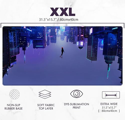 Mechanical Cattle Anime Desk Mat XXL Gaming Mouse Pad, Extended Keyboard Mat, Full Desk Accessories, 31.5"x15.75" - Image 3