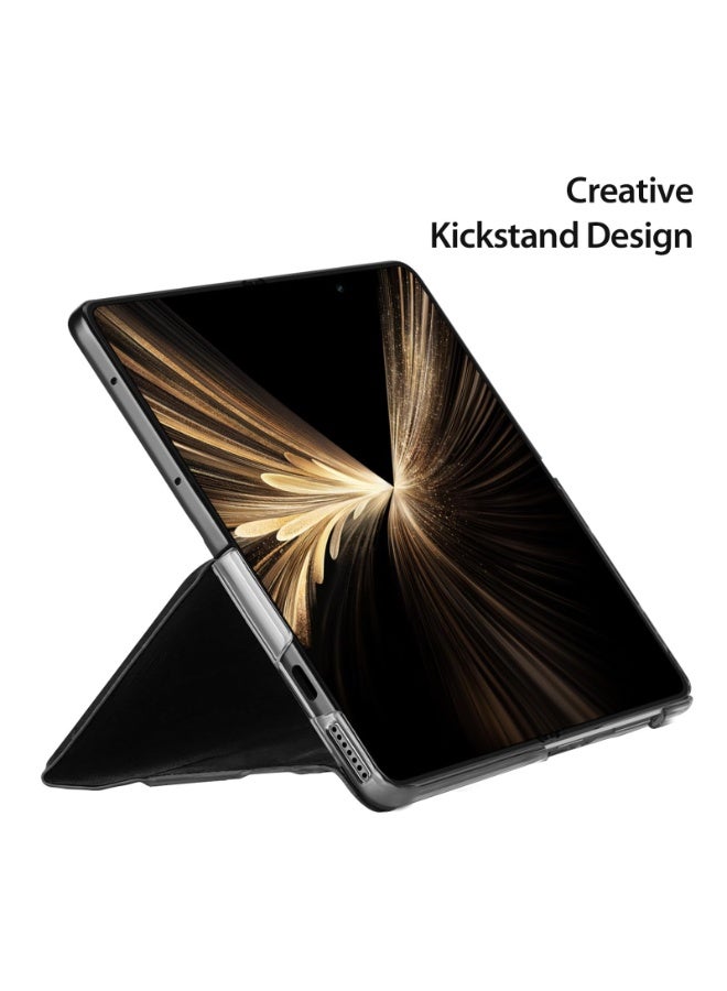 general Cover Compatible with Honor Magic V5 5G, PU Leather Case Magnetic Closure Design Flip Stand Cover with Card Slot, Shockproof Wallet Case for Honor Magic V5 - Image 4