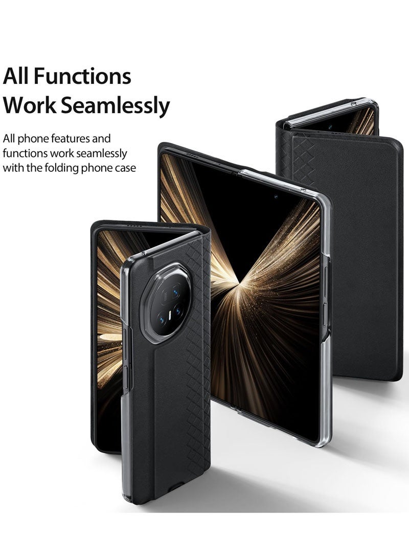 general Cover Compatible with Honor Magic V5 5G, PU Leather Case Magnetic Closure Design Flip Stand Cover with Card Slot, Shockproof Wallet Case for Honor Magic V5 - Image 2