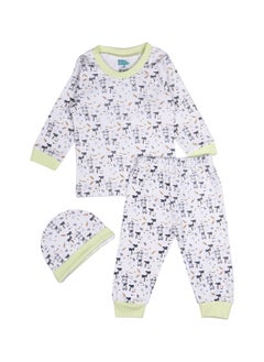 Babies Basic 7 Piece Unisex 100% Cotton Gift Set Include Bib, Blanket, Mitten, Cap, Romper, Top And Bottom Set  - Image 4
