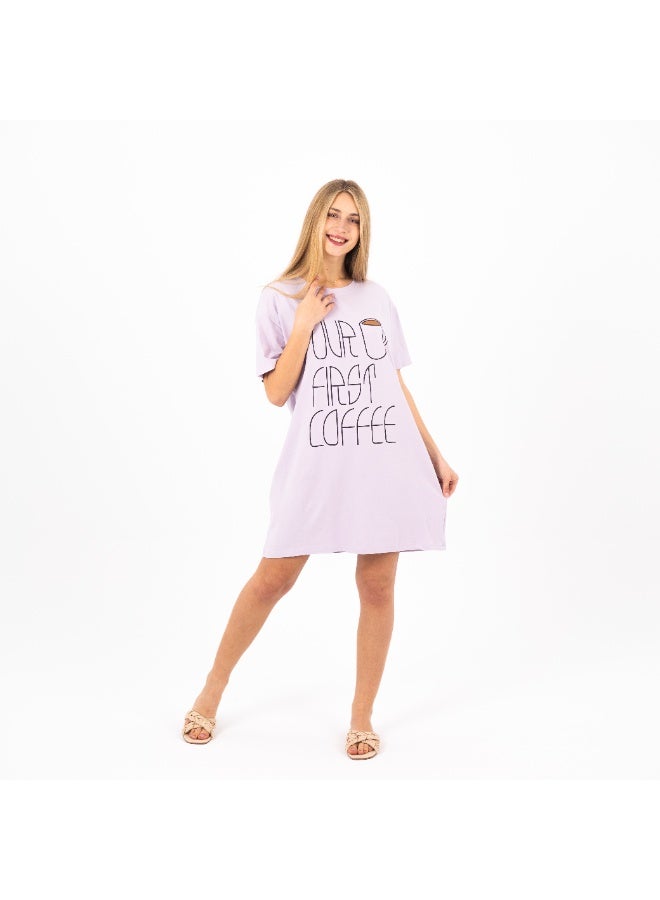 zecotex  Women's Cotton Nightshirt Dress | Printed Short Sleeve Sleepwear | Comfortable Summer Loungewear for Women  - Image 5