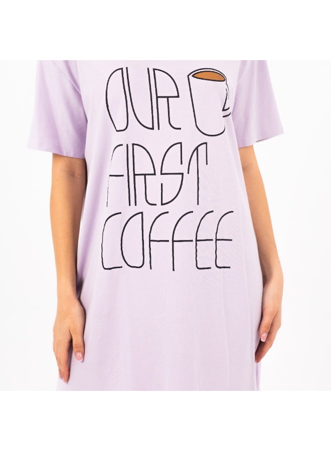 zecotex  Women's Cotton Nightshirt Dress | Printed Short Sleeve Sleepwear | Comfortable Summer Loungewear for Women  - Image 3