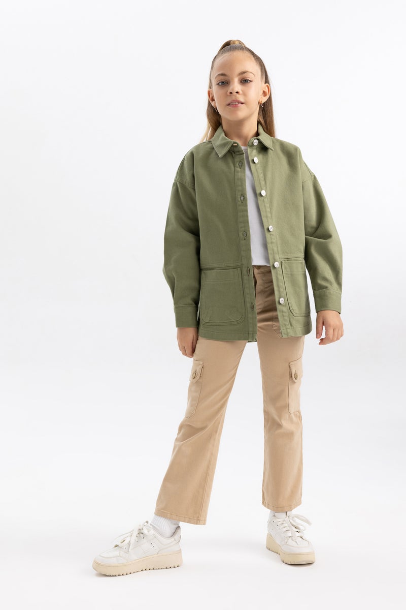 ديفاكتو بنطلون شارلستون بناتي كارجو فيت قطن - Image 1