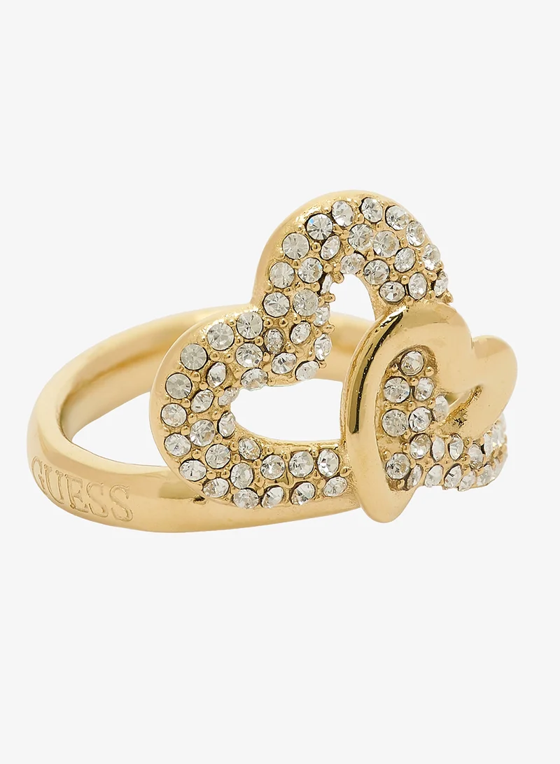 GUESS Pave Hearts Ring