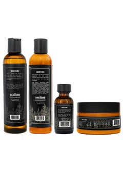 Live Bearded Live Bearded Complete Beard Grooming Kit, Made in the USA with All-Natural Ingredients - Beard Wash, Conditioner, Beard Butter & Beard Oil Kit - Mens Beard Grooming Set, in Scent 1880, Sweet Bourbon  - Image 2