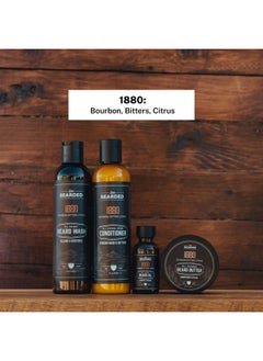 Live Bearded Live Bearded Complete Beard Grooming Kit, Made in the USA with All-Natural Ingredients - Beard Wash, Conditioner, Beard Butter & Beard Oil Kit - Mens Beard Grooming Set, in Scent 1880, Sweet Bourbon  - Image 4