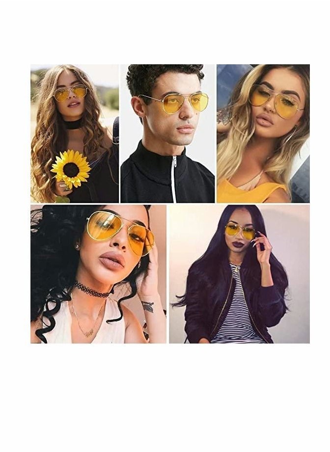 Y&D Night Driving Glasses, Polarized Aviator Sunglasses for Men Women Lightweight Outdoor 100% UV 400 Protection HD Vision Anti-Glare Glasses (Black Lens Frame)  - Image 3