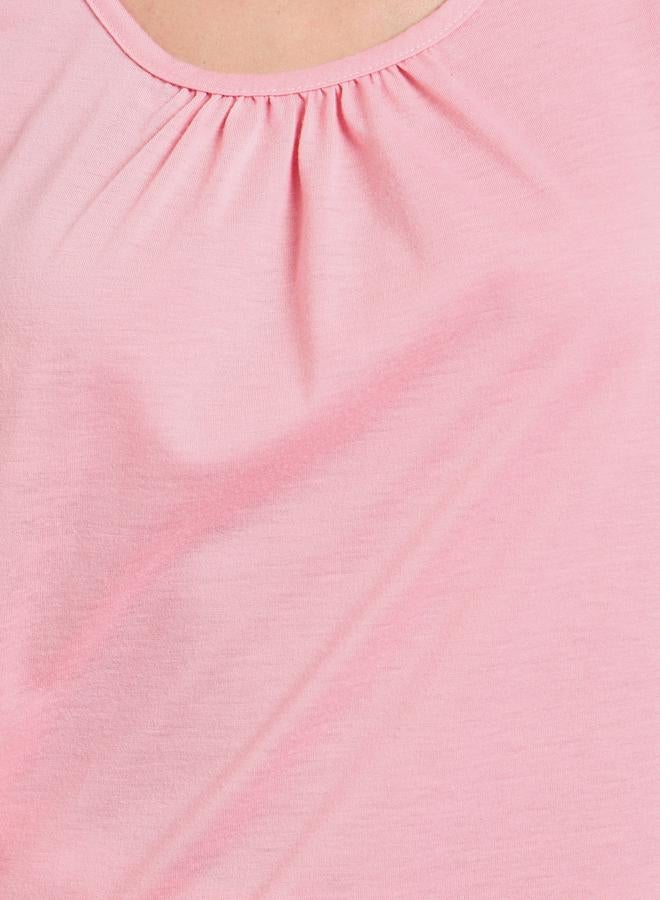Styli Pink Gathered Swing Cami and Floral Print Pyjama Set - Image 4