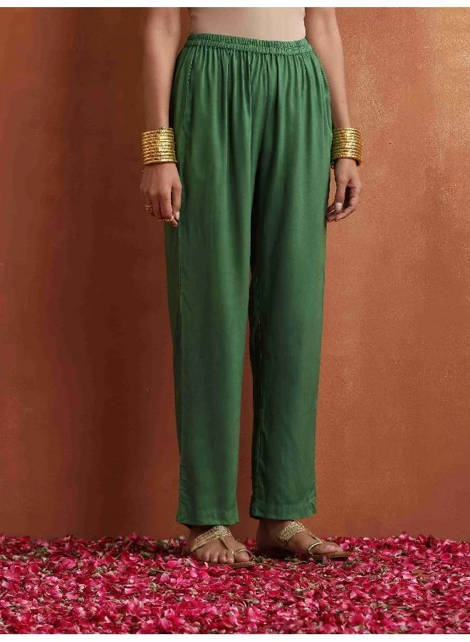 ترو برونز trueBrowns Off White Print Flared Anarkali Kurta Set
