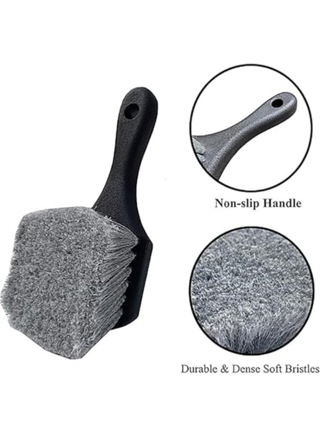 Generic Tazweeq Wheel Brush for Car, Wheel & Tire Brush Cleaner for Car, Fine Good Wheel Brushes for Cleaning Wheels, Auto Wheel Cleaning Brush Bristle Tools(Grey)  - Image 2