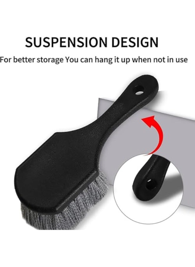 Generic Tazweeq Wheel Brush for Car, Wheel & Tire Brush Cleaner for Car, Fine Good Wheel Brushes for Cleaning Wheels, Auto Wheel Cleaning Brush Bristle Tools(Grey)  - Image 4