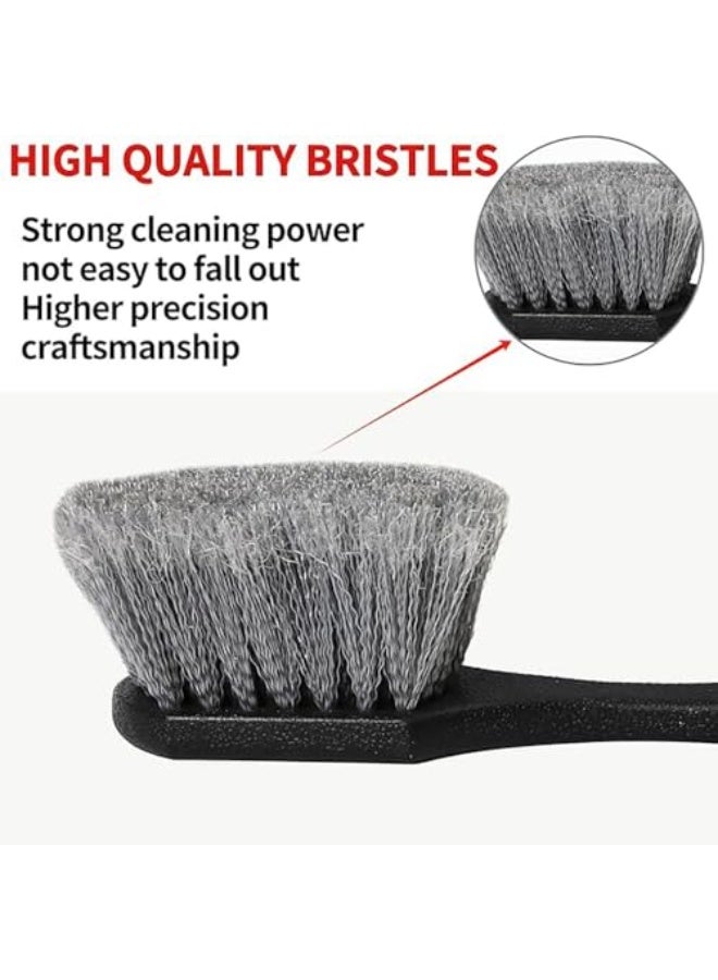 Generic Tazweeq Wheel Brush for Car, Wheel & Tire Brush Cleaner for Car, Fine Good Wheel Brushes for Cleaning Wheels, Auto Wheel Cleaning Brush Bristle Tools(Grey)  - Image 3