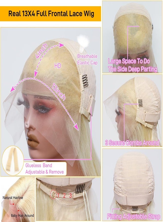 SKYDO 613 Blonde Bob Wig Human Hair 13x4 Bob HD Lace Front Wigs Human Hair 180 Density 613 Bob Wig Pre Plucked Blonde Bob Wigs for Women 12inch - Image 2