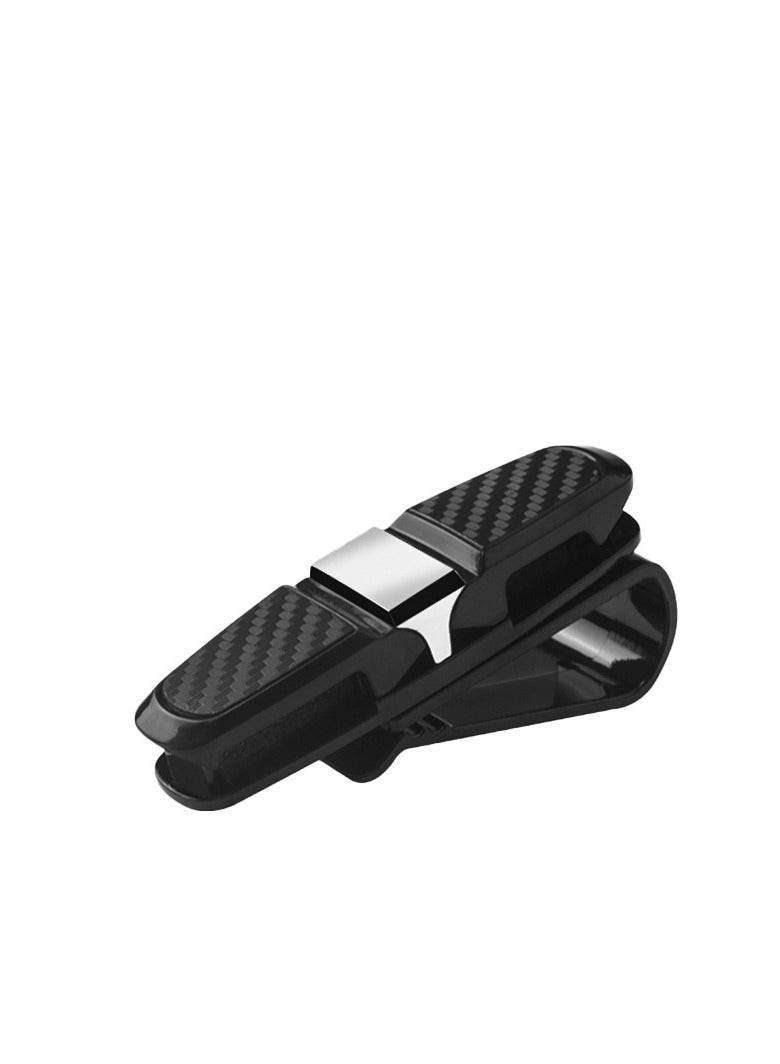 Generic car sun glass spectacles holder eyeglasses storage fastener hang and sun visor case for all cars, SUVs, trucks (universal black)  - Image 1