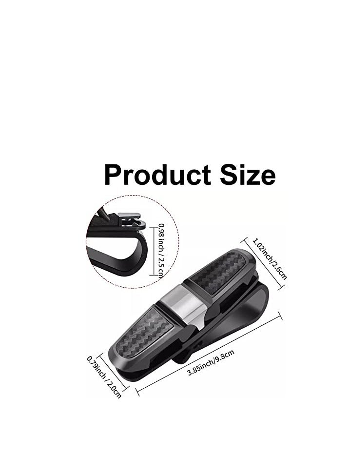 Generic car sun glass spectacles holder eyeglasses storage fastener hang and sun visor case for all cars, SUVs, trucks (universal black)  - Image 2