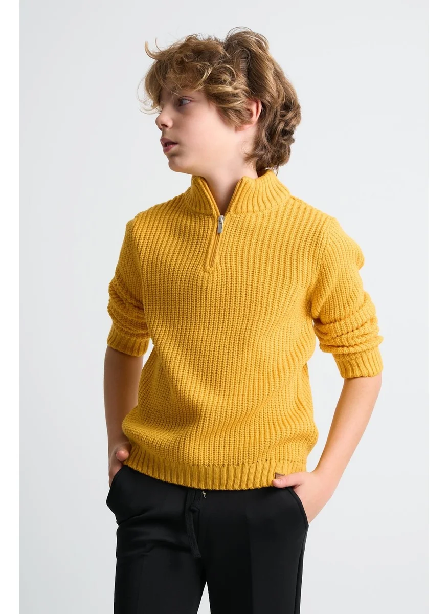Alexander Gardi Alexandergardı High Collar Zippered Boy's SWEATER (C23-7108)