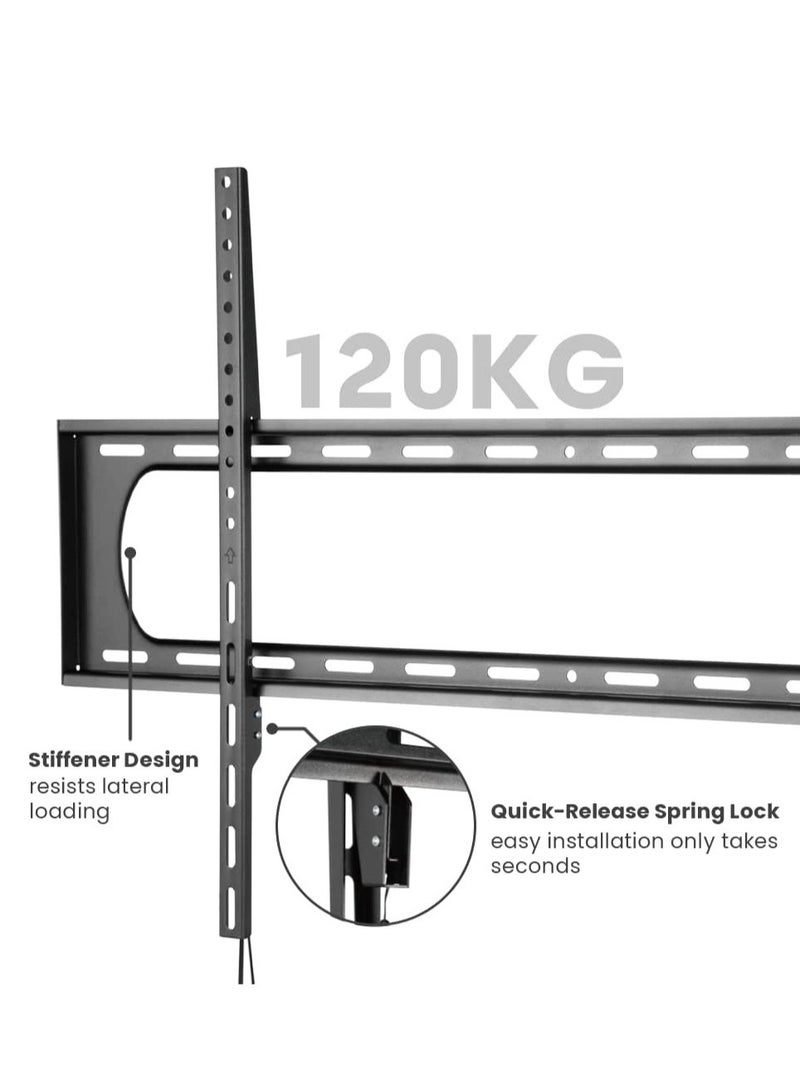 ELTRAZONE Extra Large Heavy Duty 60 to 100 inch LCD LED Curved and Flat Panel Screen, TV Wall Mount Bracket with Max 900x600mm VESA, Black, 91-LP7369F - Image 3