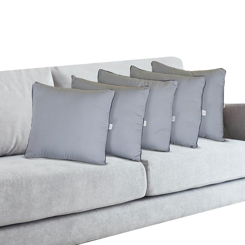 JY Cushions in Microfiber Filler for Sofa and beds in Colour Set of 5pc 16 X 16 Grey - Image 2
