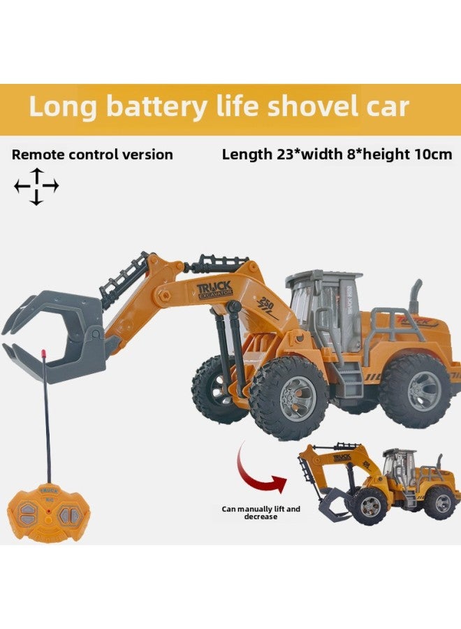 Long Endurance Children's Remote Control Excavation Engineering Bulldozer Road Roller Sanitation Shovel Wooden Car Rc Electric Toy Car-Color:Engineering Shovel Wooden Truck-Proportion:1:30 (e-commerce) Self-purchased Battery - Image 1