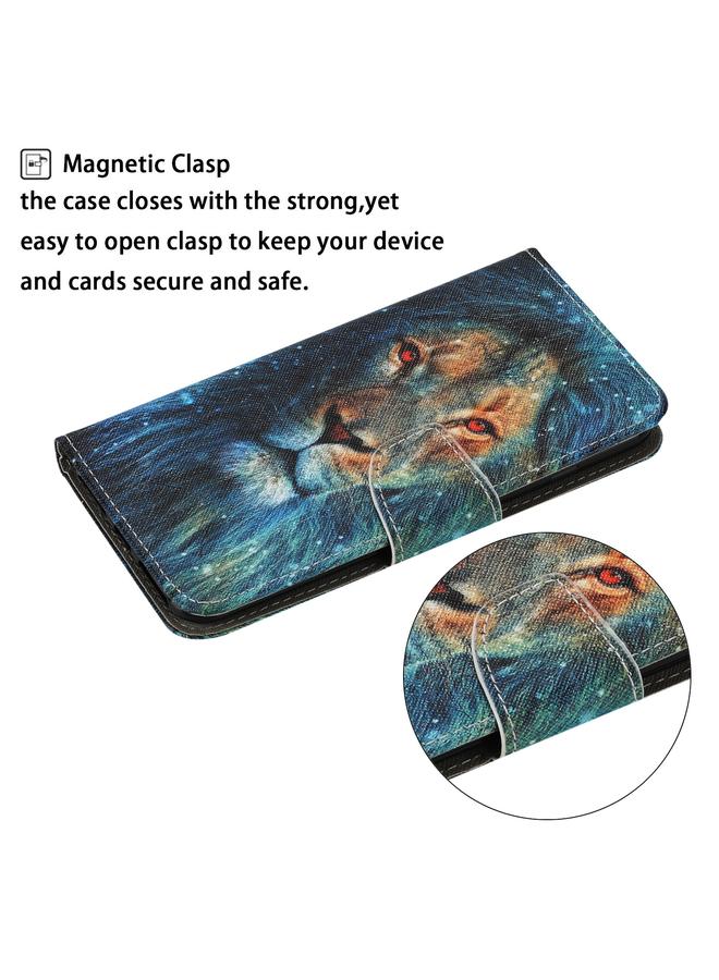 اس-توب جراب لهاتف Samsung Galaxy S21 FE بنمط رسم ملون، جراب جلدي من البولي يوريثان قابل للطي أفقيًا مع حامل وفتحات للبطاقات ومحفظة وحبل - Image 4