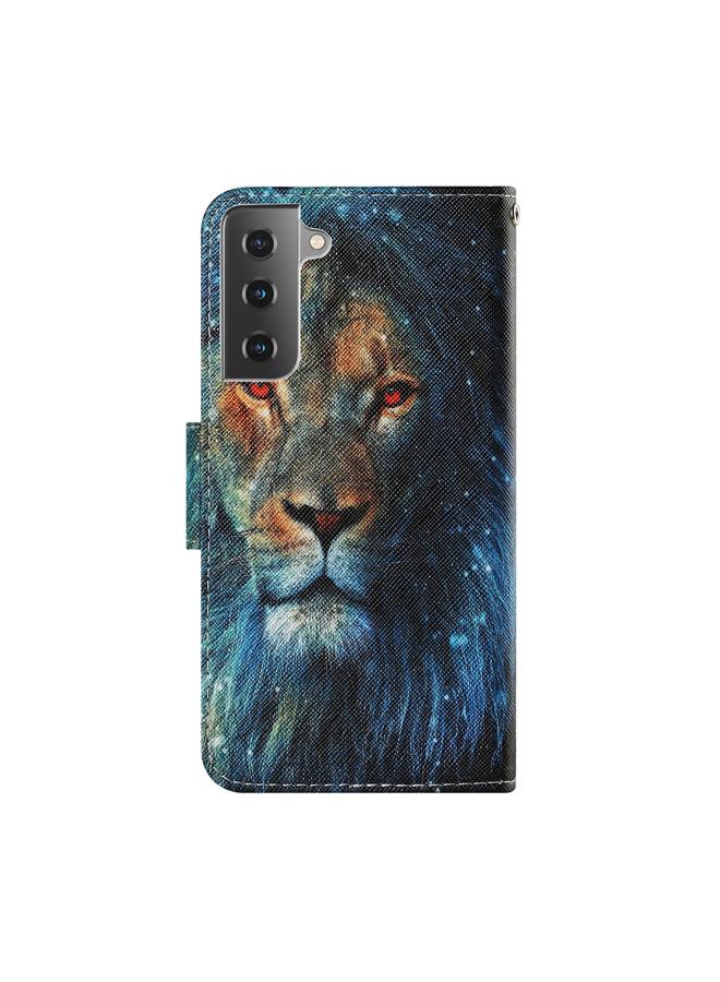 اس-توب جراب لهاتف Samsung Galaxy S21 FE بنمط رسم ملون، جراب جلدي من البولي يوريثان قابل للطي أفقيًا مع حامل وفتحات للبطاقات ومحفظة وحبل - Image 3