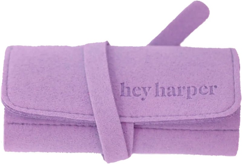 Hey Harper Travel Jewelry Organizer Roll – Compact Storage Pouch for Rings, Earrings, Necklaces & Bracelets – Foldable Case for Women (Included Only Roll) (Lavender) - Image 1
