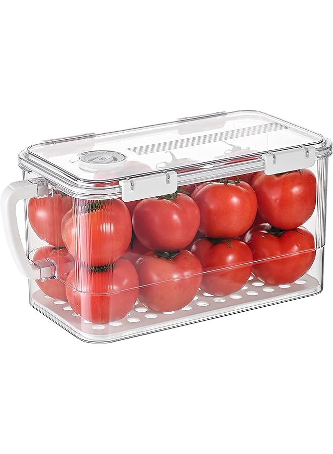 YAH Creation 6.2L Yah Durable Fridge Container With Lid – Leakproof, Airtight Locks, Built In Folding Handle – Stackable Refrigerator Storage Organizer For Fruits, Vegetables, Meat, Snacks, Pantry & More. - Image 1