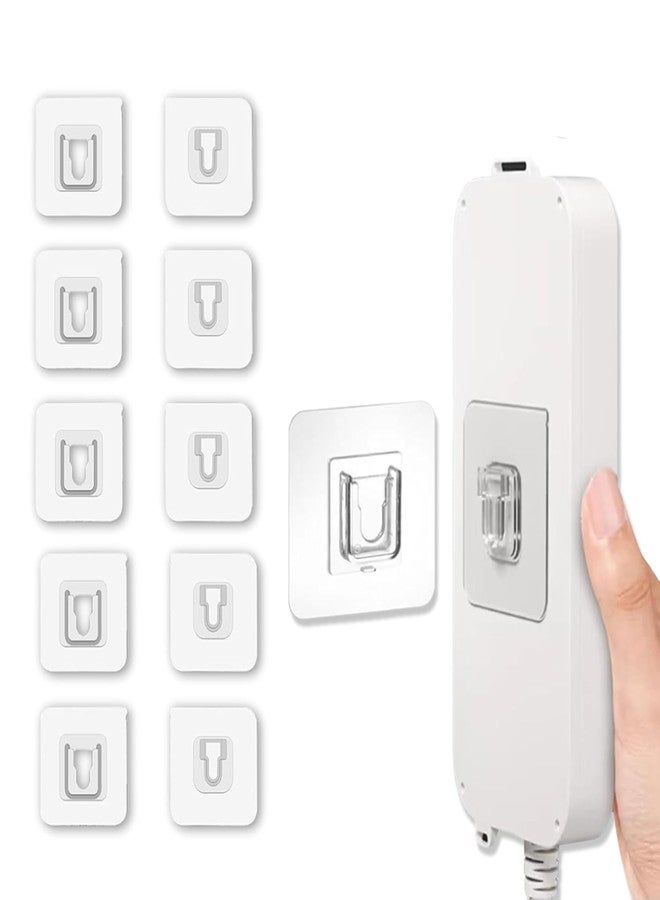 LYSIREN 12 Pack Double-Sided Self Adhesive Male/Female Wall Hooks – Heavy-Duty, No-Drill, Sticker Hooks for Hanging Socket Box, WiFi Router, Bathroom, Kitchen & Home Organization (Male Female Hook) - Image 1