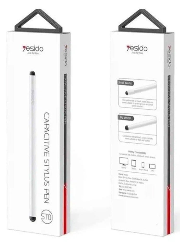 ST01 Capacitive Active Touch Screen Stylus Pen for Tablets and Smartphones – High Precision, Smooth Writing, High Sensitivity, Ergonomic Design – Ideal for Drawing, Writing, and Navigation