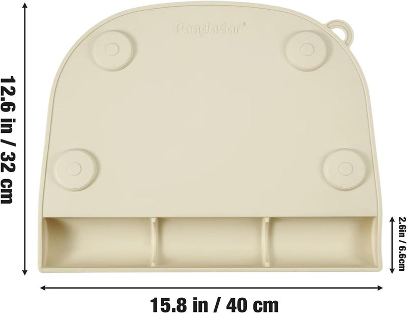 PandaEar 2 Pack Suction Silicone Placemat for Toddlers Kids Food Grade Toddler Place Mat for Dining Table  Restaurants Baby Eating Baby Placemat That Stick to TablePink  Linen - Image 2