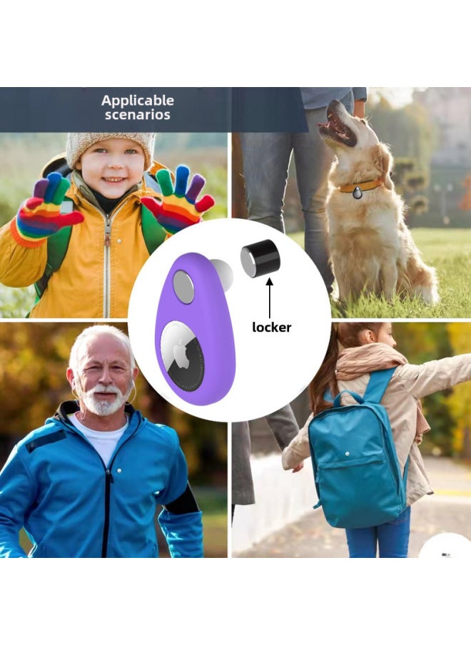 Generic - Applicable Apple Airtag Locator Protective Case Anti-loss Device Apple Tracker Silicone Protective Case-Color:matcha Protective Cover Magnet Opp - Image 1