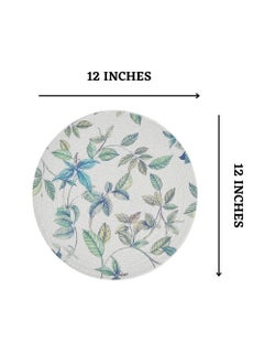HOMADORN HOMADORN Round Heat Resistant Modern Design Printed Dining Table PlacematsTrivets for Casserole Plates Pan Tray Bowl Vase Decorative Sculptures 12 inches x 12 inches Flower Green 2  - Image 5