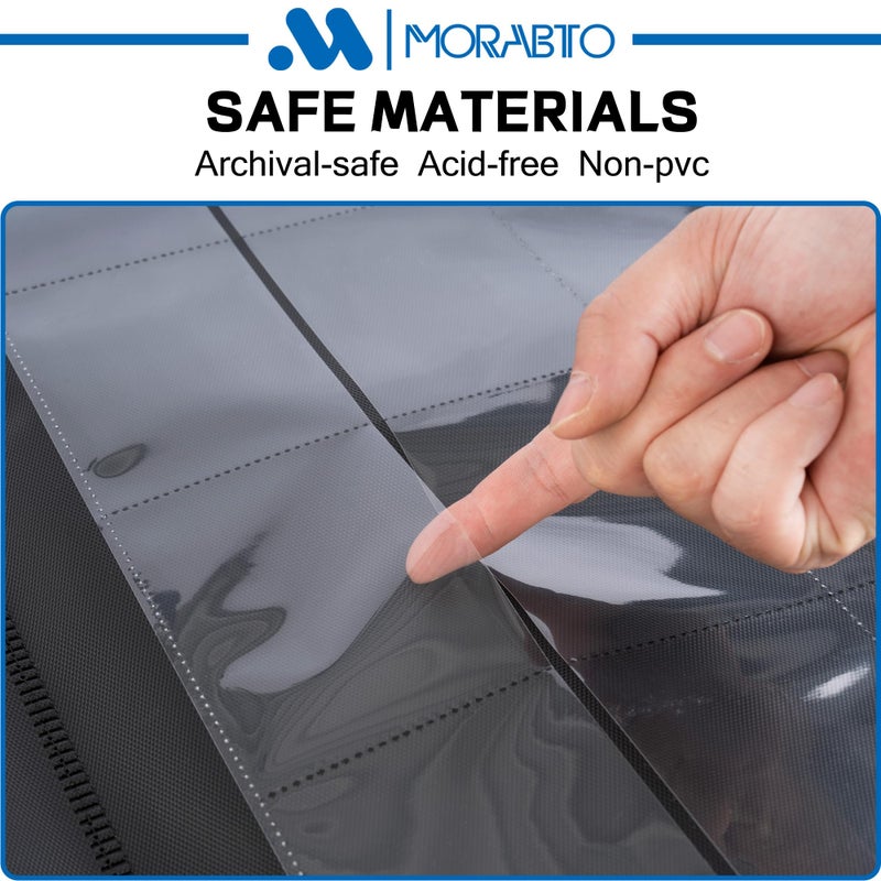 MORABTO 16 Pocket Top loader Binder, Holds 640 Top Loaders,Top Loader Binders for 3" x 4" Rigid Cards,Top loader Card Binder for Hard Plastic Top Loaders - Image 5