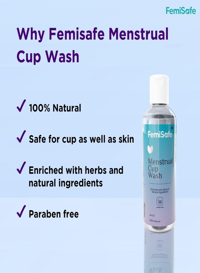 FemiSafe Menstrual Cup Wash 100ml |Natural & Herbal Formula for Cup Hygiene | pH-Balanced, Paraben-Free & Anti-Microbial | Eliminates Odour & Maintains Menstrual Cup Cleanliness - Image 5