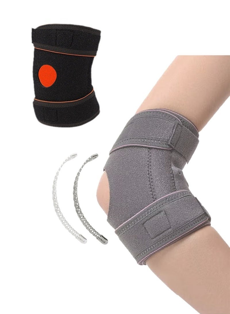 GIFT All-In-One Elbow Brace, Adjustable Elbow Support With Double Spring Stabilizer, Suitable For Golf, Badminton, Tennis Outdoor Sports Protective Gear, Elbow Brace For Arthritis, Tendonitis, Sports Injury Pain Relief, Unisex Arm Fixation Elbow Brace - Image 1