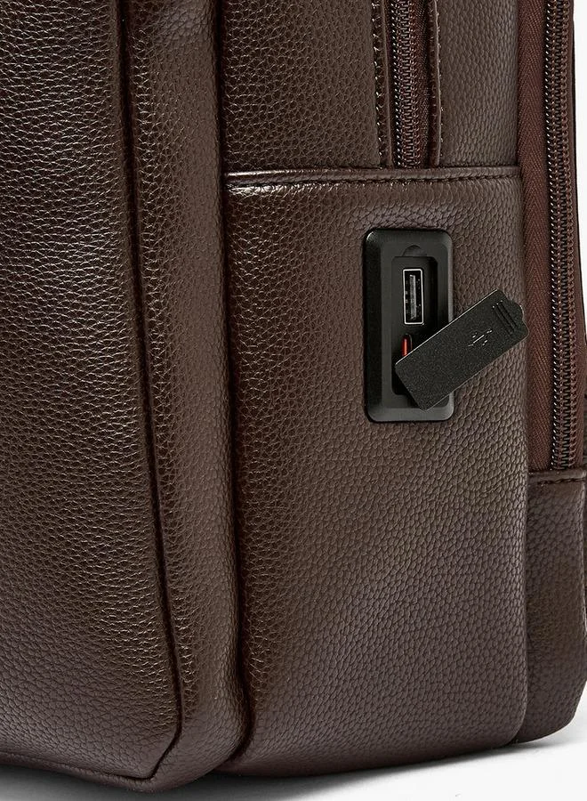 Duchini BROWN Men Textured Backpack for Men | Best Price UAE
