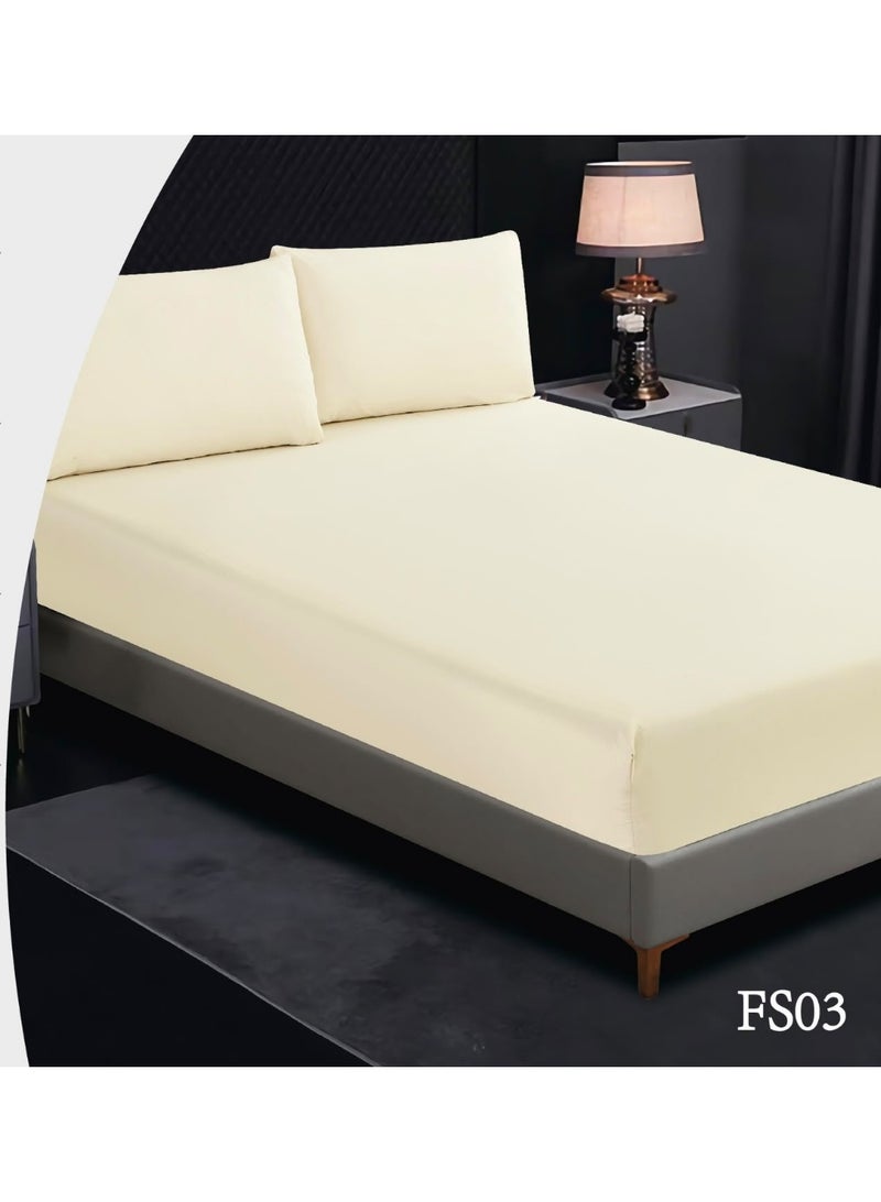 3-Piece Double Bed Sheet Set – Elasticated, Soft Microfiber (Hypoallergenic) – Size 200x200+30 cm