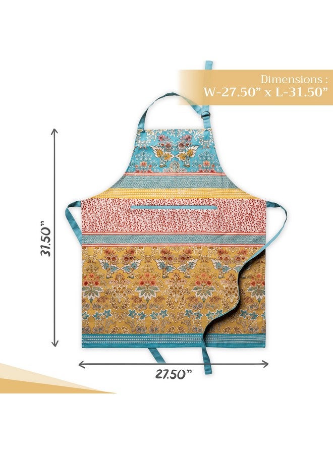 Maison d' Hermine Apron for women with Pocket 100% Cotton 27.50"x31.50" 1 Piece Adjustable Neck Strap & long ties Apron Men, Chef, Wedding, Cooking, Gardening, Server Spring/Summer (Marquise) - Image 4