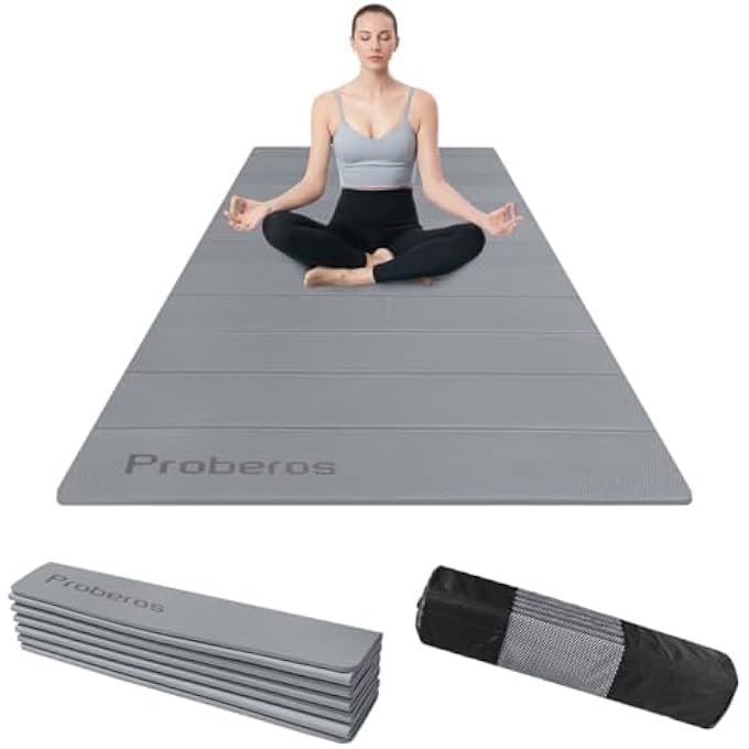 Proberos ® Avoalre Foldable Yoga Mat,Lightweight Non-Slip Exercise Mat With Carry Bag,6Mm Thick Portable Fitness & Pilates For Home Gym & Travel Workouts Eco-Friendly 173X61Cm - Image 2