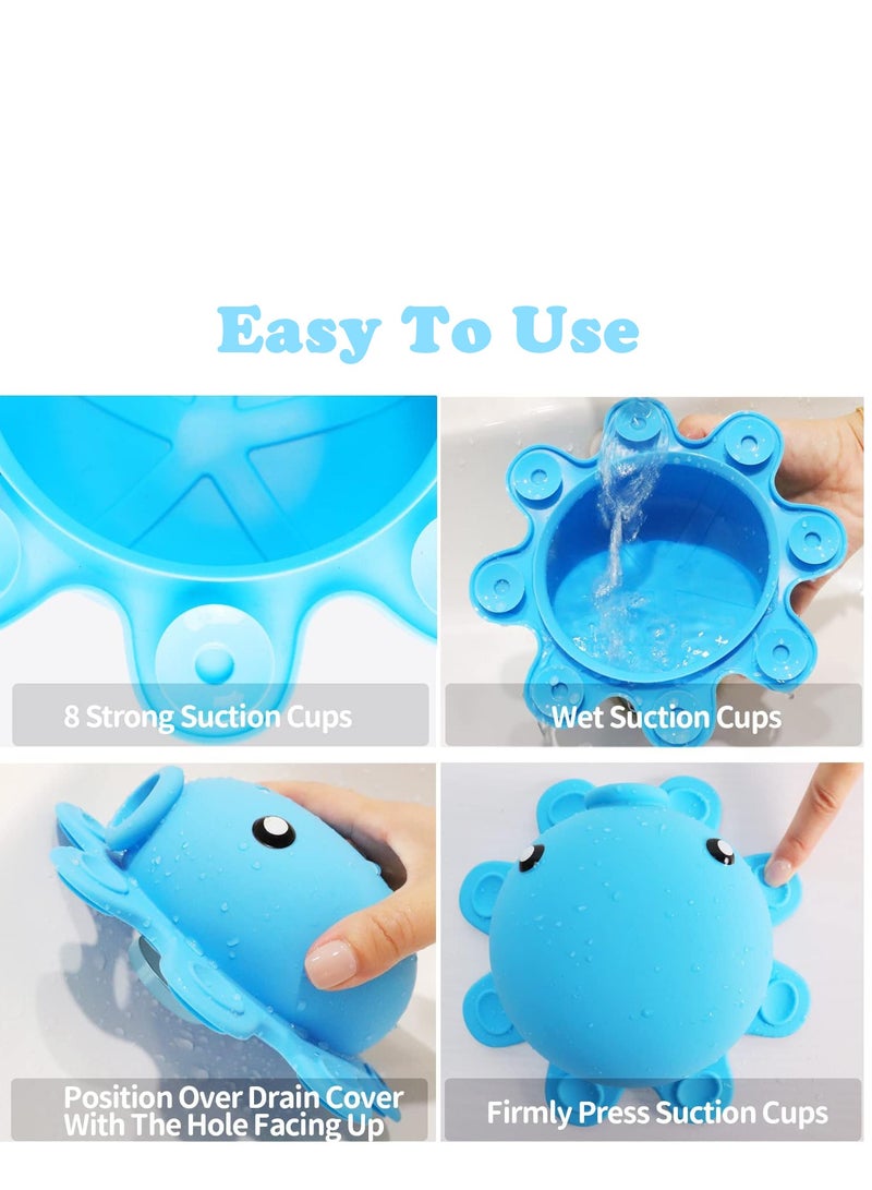 Bath Tub Overflow Drain Cover, Bathtub Drain Cover, Silicone Bathtub Overflow Cover with Suction Cups, Tub Overflow Drain Stopper Adds Inches of Water for Deeper Bath  - Image 4